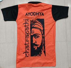 Printed Orange Polo T-Shirt