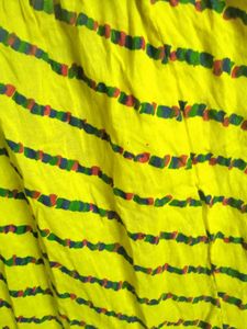 Yellow Striped Ethnic Skirt