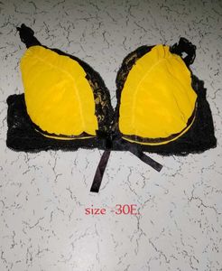 Black & Yellow Lace Bra
