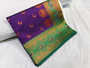 Purple & Green Kanchipuram Silk Saree