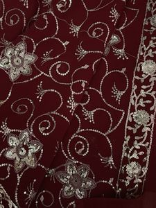 Red Sequence Saree