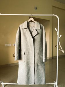 Elegant Grey handmade Trench Coat