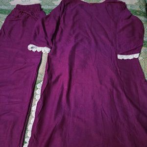 Elegant Purple Kurta Set💜