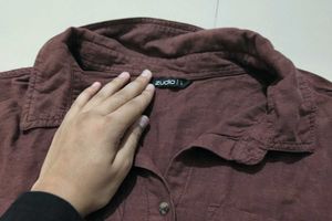 Zudio Brown Cropped Casual Shirt - Large