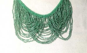 Green and silver Beaded Necklace