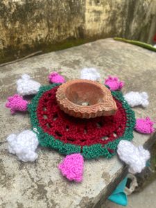 Handmade Crochet Diya Plate