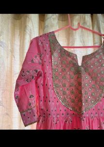 Libas Pink Anarkali Kurta Set