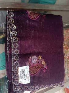 Elegant Purple Embellished Saree
