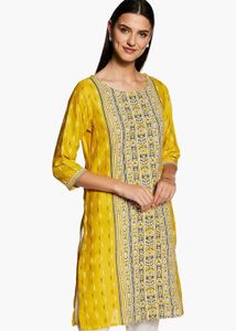 Yellow Pure Cotton Kurta