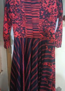 Red &amp; Black Floral Print Dress