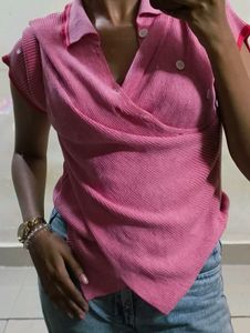 🔥SALE🔥 Baby Pink Korean Unsymmetrical Top🌷