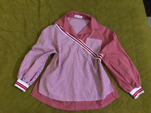 Cool Striped Collared Top Fits S-L