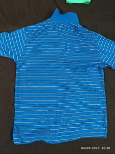 New Xl Striped Blue Polo Shirt
