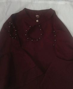 Maroon Korean Crop Top