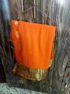 100% pure cotton saree with big borders