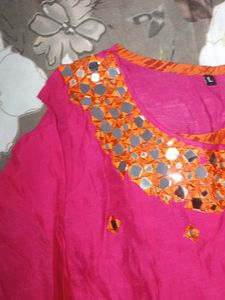 Pink &amp; Orange Ethnic Skirt