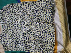 Dark Blue,Green Peplum Top