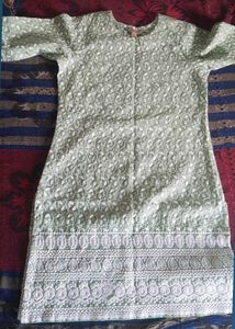 Light pista (Chickenkari) Cotton Kurti ..