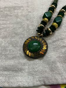 Necklace With Earrings Green