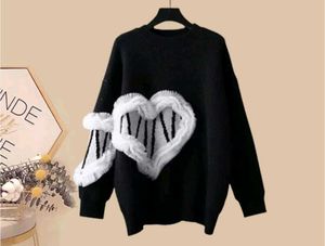 vogue Heart Patch Black Sweatshirt