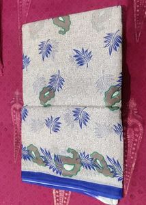 Floral Print Cotton Saree with blouse piece