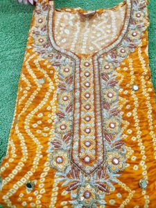 Mustard Bandhani Salwar Suit