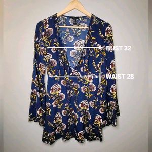 Forever 21 Floral Print Mini Wrap Dress