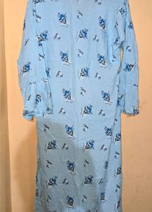 Sky Blue Floral Printed Kurti