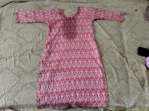 Pink Patterned Kurti