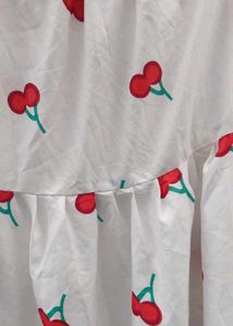 Cute Cherry Print Tiered Skirt