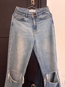 Ripped Wide Leg Jeans