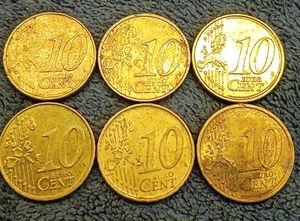 Euro 10 Cents (6 Nos)
