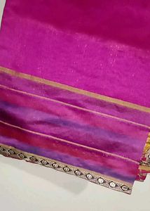 Pink & Purple Silk Blend Saree
