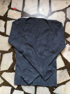 Stylish Blue Knit Top