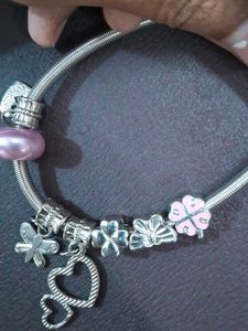 Charm Bracelet with Pink Bead