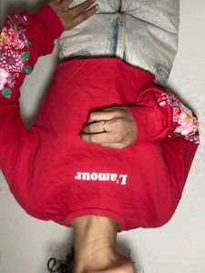 L'amour Floral Sleeve Sweatshirt