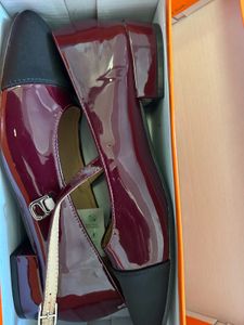 Burgundy &amp; Black Mary Jane Heels Imported
