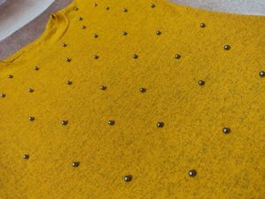 Mustard Top with Embellishments