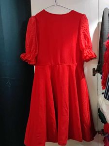 Red Knee Length Dress