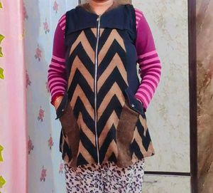 Women Zip Cut Sleeves Sweater 42 To 44