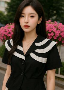 Nautical Style Black & White Top