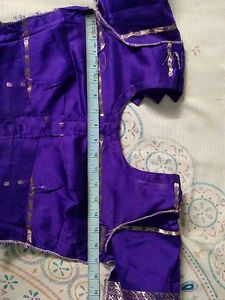 Elegant Purple Saree With Stiched Blouse .