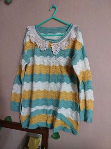 Cream Knit Turtleneck Sweater