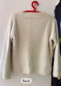 Off White Bell Sleeves Furry Sweater 🎀