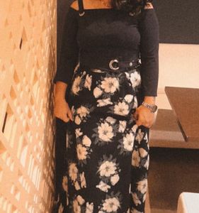 Heavy Quality Blue Floral Maxi Dress