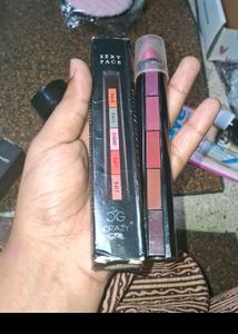 contour+concealer+lipstick+eyeshadow