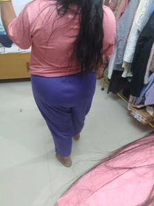 Purple Capri Pants with Detail