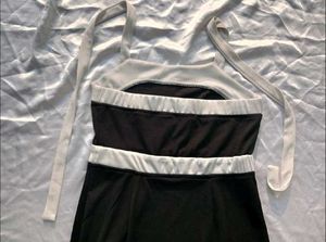Black Colourblocked Shoulder Straps Maxi Dress