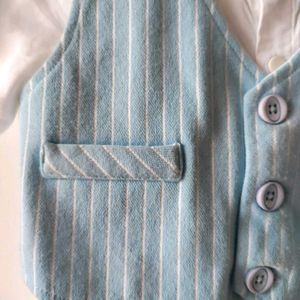 Baby Boy&#39;s Blue Vest Outfit