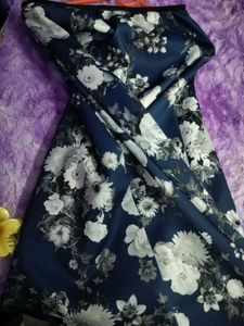 Navy Blue Floral Skirt (Elegant &amp; Stylish)